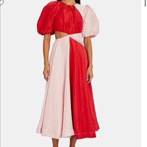 AJE entwined puff sleeved midi dress